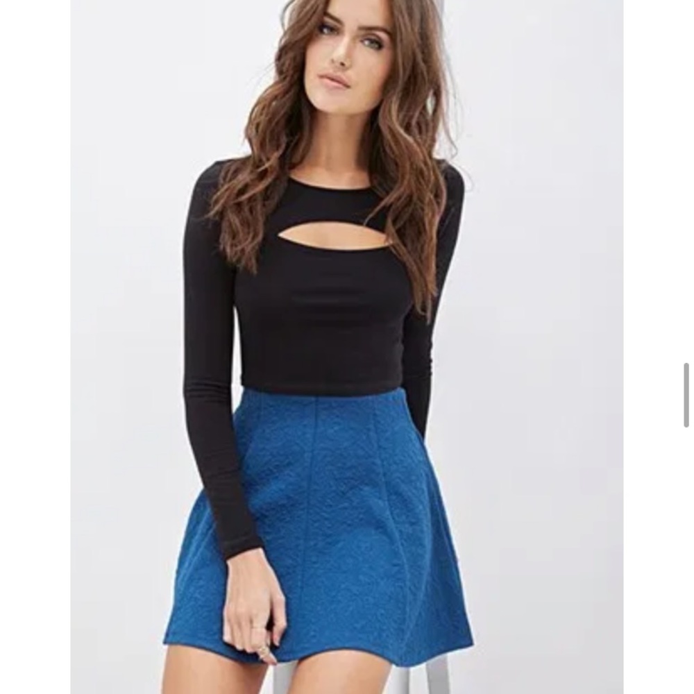 Forever 21 Skater Skirt Navy Blue Women’s Medium
